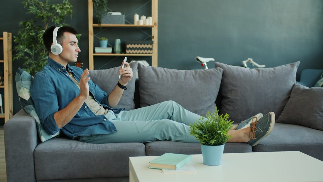 actor relaxing at home